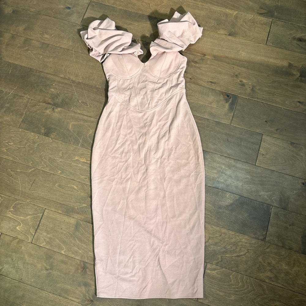ASOS Pink One Shoulder Bodycon Dress with Flutter Sleeves